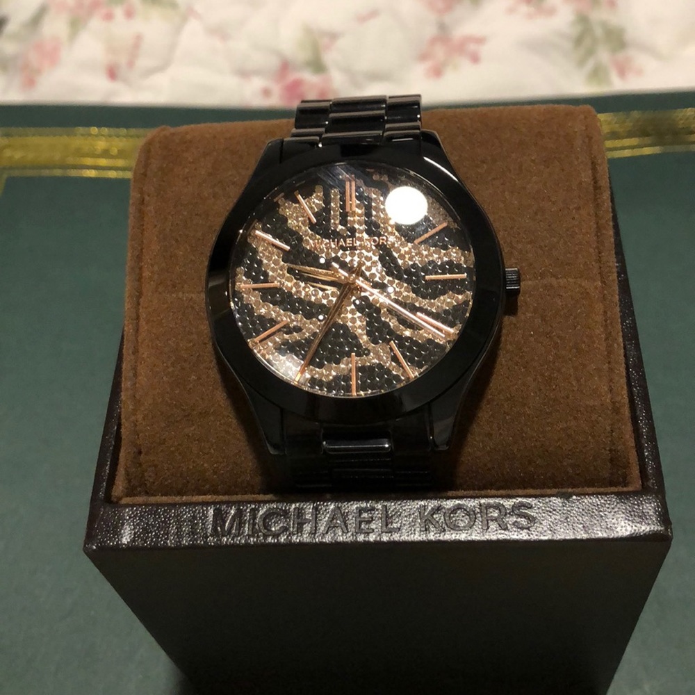 Michael Kors Leopard Rhinestone Watch